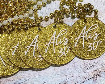 Personalized NOLA Party Necklace, New Orleans Beads, Custom Bachelor Party Favors
