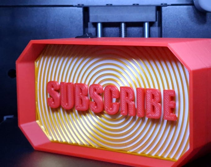 3D Printed "Subscribe" LED Sign Light – USB-C Rechargeable Desk Decor for YouTubers & Creators