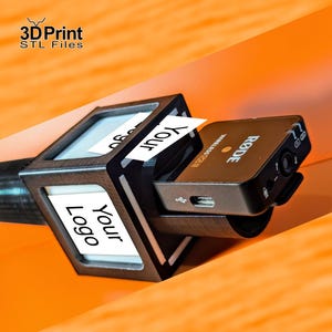 Wireless Mic Grip Stick with Customizable Flag for 3D Printing