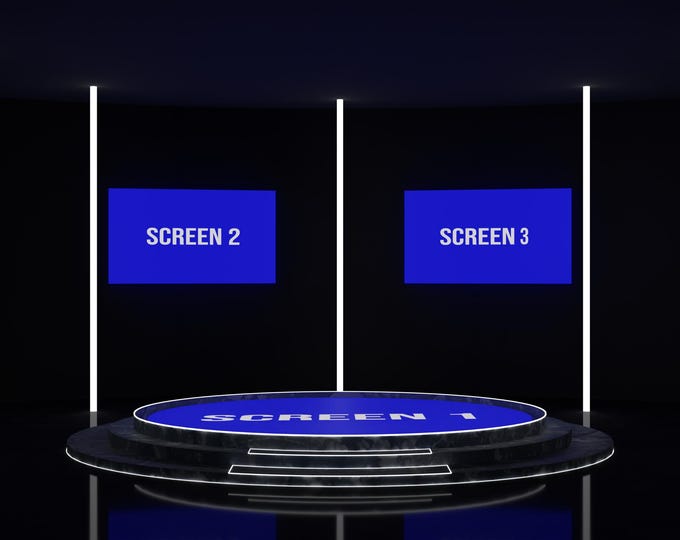 Professional Virtual Set Studio for vMix: 3 Dynamic Angles for Immersive Live Broadcasting