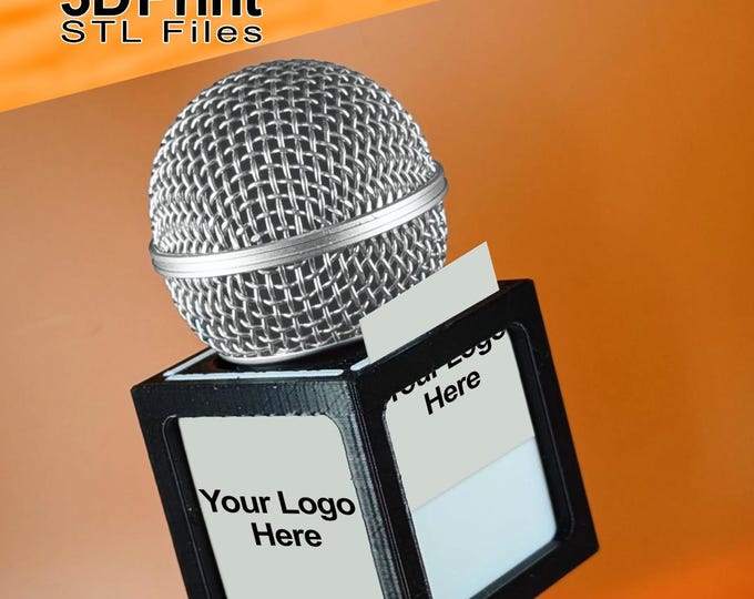 Mic Microphone customizable Flag STL 3D print Files