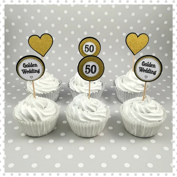 Wedding Anniversary Cupcake Toppers The Cake Boutique
