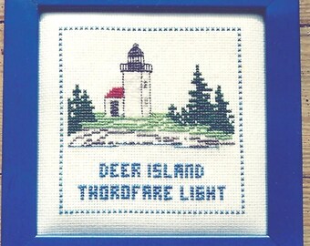 Deer Island Thorofare Light Counted Cross Stitch Pattern or Kit