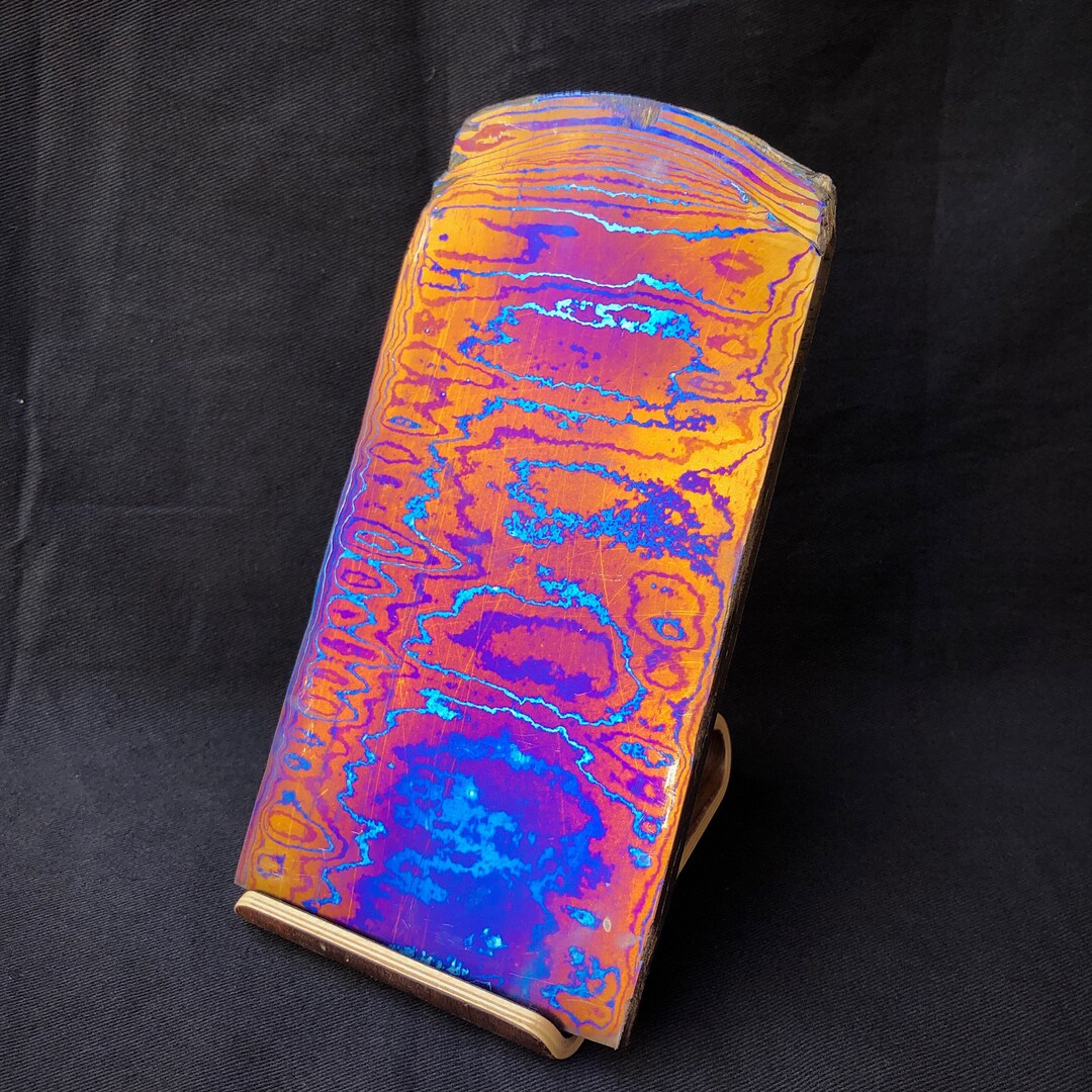 TITANIUM DAMASCUS Billet, 3 Alloys, Big Size, Hand for Jewelers