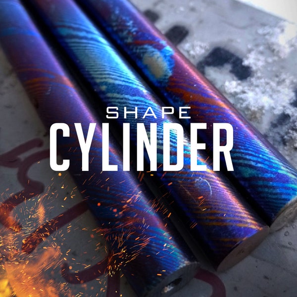 Cylindre multicouche en titane, forge à la main pour les bijoutiers, fabrication de bagues.