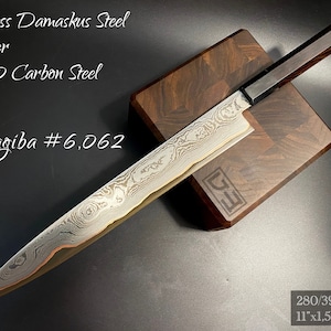 YANAGIBA, 280 mm, Stainless Damascus Steel, Kitchen Knife, Hand Forge. Custom made for the customer only.