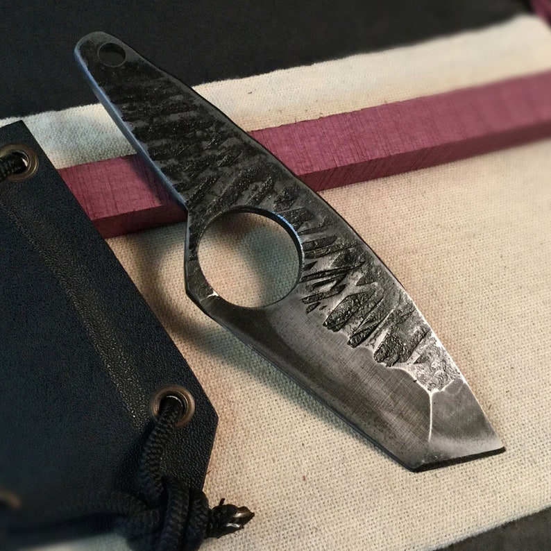 Knife Everyday Carry Tactical Carbon Steel Fixed Blade Etsy