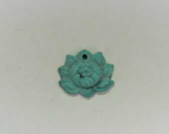 Turquoise Carved Lotus (stabizlized)