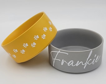 Personalized Dog Bowl with Your Pet's Name, Custom Food & Water Bowl, Medium Ceramic Cat Food Bowl, 4 Cups Capacity, Pet Gift, ONE BOWL