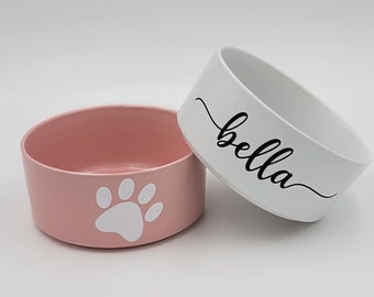 Personalized Dog Bowl With Your Pet's Name - Medium Ceramic Cat Food Bowl - Custom Food & Water Bowl - Custom Pet Gift - ONE BOWL