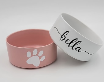 Personalized Dog Bowl With Your Pet's Name - Medium Ceramic Cat Food Bowl - Custom Food & Water Bowl - Custom Pet Gift - ONE BOWL