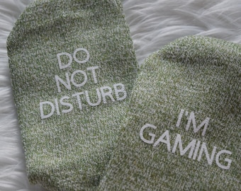 Do Not Disturb, I'm Gaming Funny Socks, Gamer Gift, Warm Wool Blend Novelty Gift, Stocking Stuffer For Her, Girlfriend Mom Wife Gift For Her