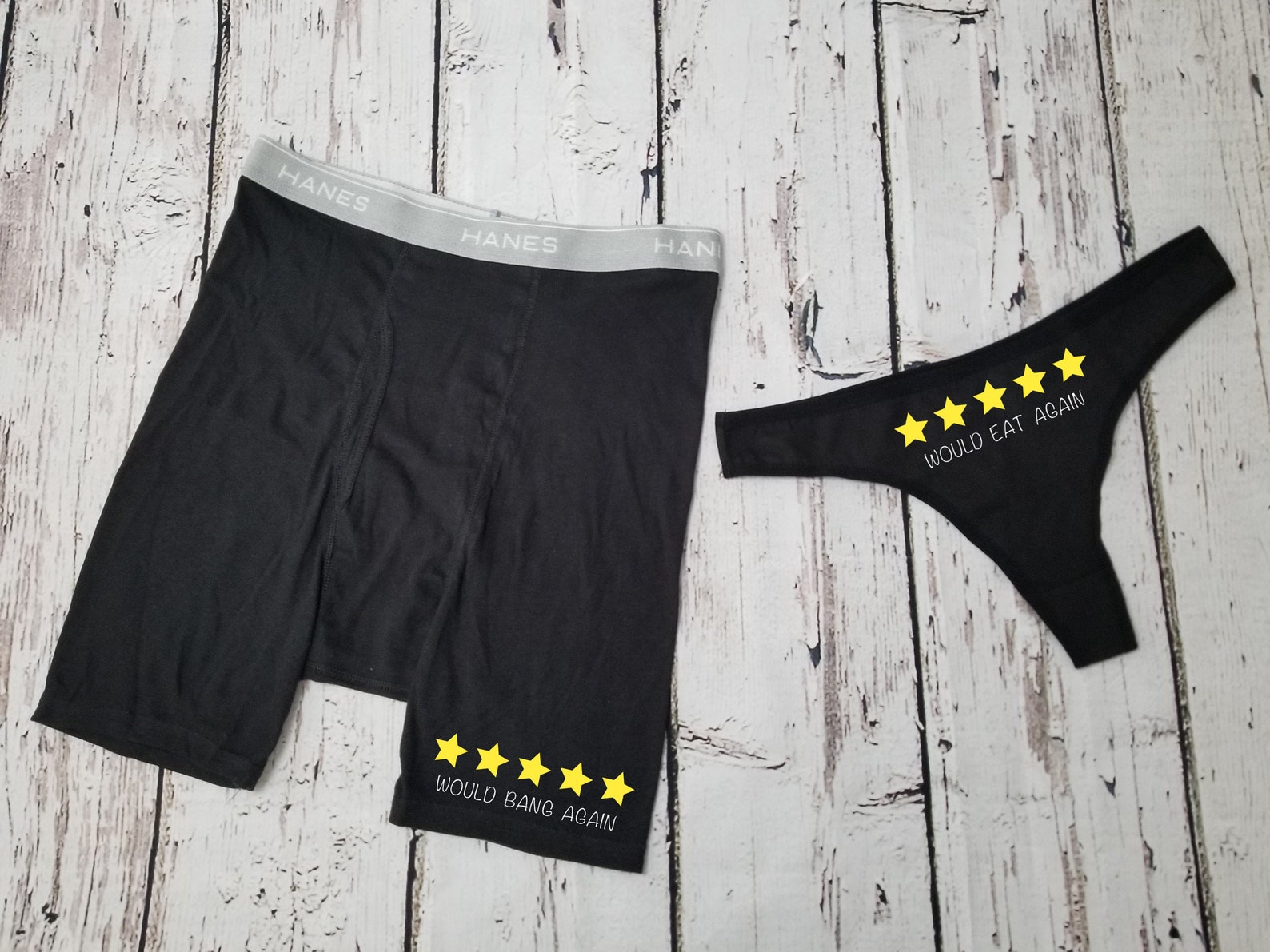 Funny Matching Couples Underwear Five Stars Would Bang/Eat Etsy
