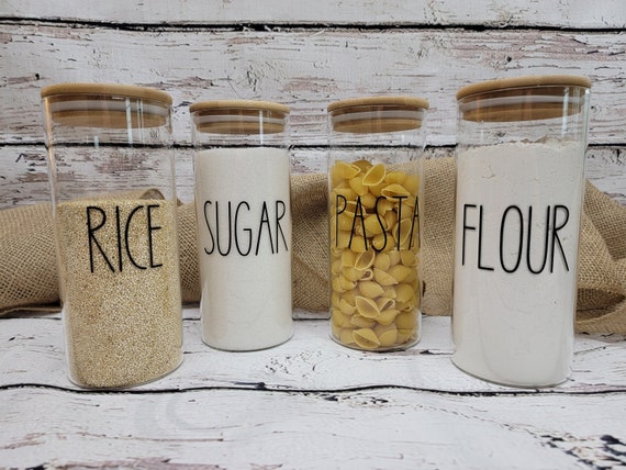 Custom Glass Canister Bamboo Pantry Jars Eco Friendly Food Canada Custom Glass Canister Bamboo Pantry, Flour And Sugar Storage Containers Canada