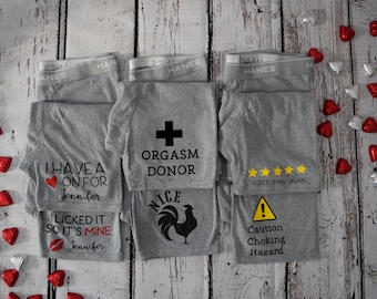 Personalized Boxer Briefs - Funny Men's Boxers - Custom Boxers - Naughty Gift for Him - Anniversary Gift - Personalized Gift For Men