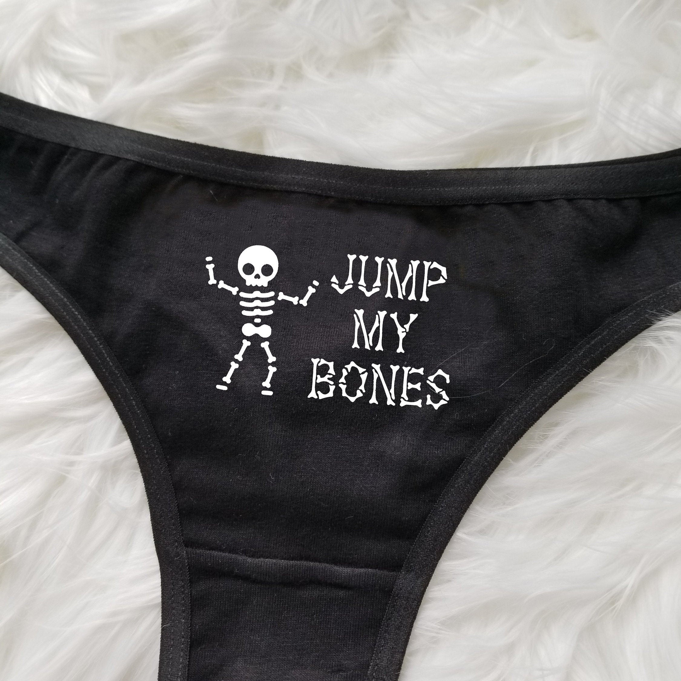 Jump My Bones Thong. Halloween Panties Funny Halloween Etsy