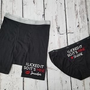 Personalized Matching Underwear Set for Couples - I Licked It So It&#39;s Mine - His & Hers - Couples Gift - Couples Underwear -Anniversary Gift