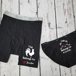 Custom Couples Underwear - Matching Couple&#39;s Underwear - This C*ck Belongs To - This P*ssy Belongs To -His and Her Underwear - Couple&#39;s Gift
