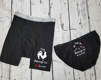 Custom Couples Underwear - Matching Couple's Underwear - This C*ck Belongs To - This P*ssy Belongs To -His and Her Underwear - Couple's Gift