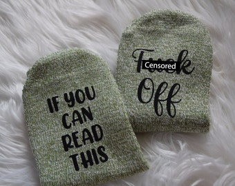 If You Can Read This, F*ck Off Socks, F*ck Off Socks, Funny Stocking Stuffer, Mom, Wife, Sister Warm Wool Blend Novelty Christmas Gift