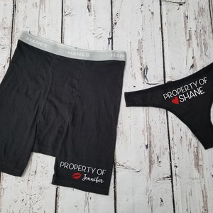 Property Of Couples Matching Underwear Set - Personalized Underwear - Custom Underwear - His & Hers - Couples Underwear - Couples Gift