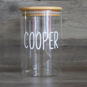 Personalized Dog Treat Jar, Custom Cat Treat Container, New Pet Gift, Training Treat Jar, Dog Treat Storage, Kitchen Organization