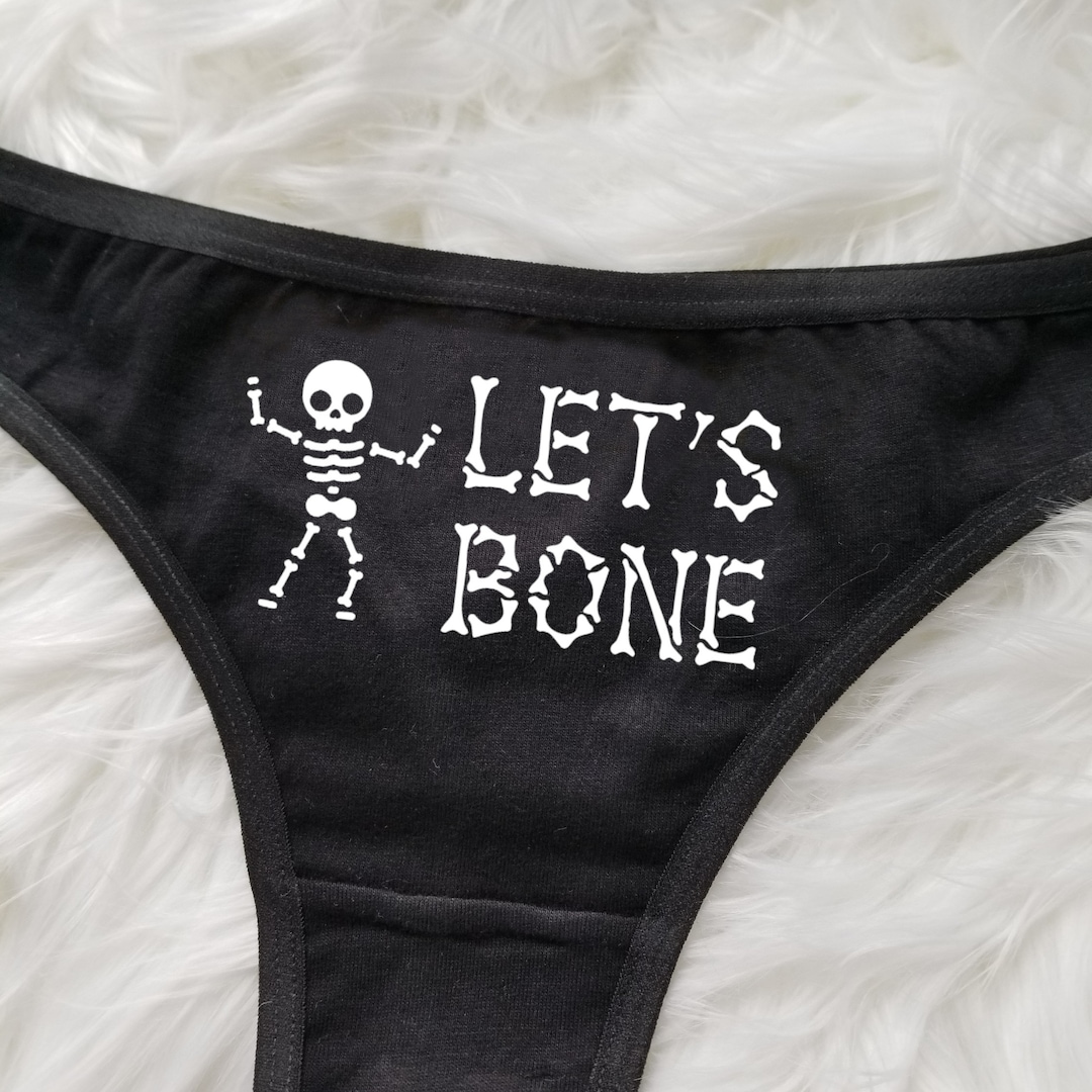 Let's Bone Halloween Thong Funny Halloween Panties Sexy Etsy