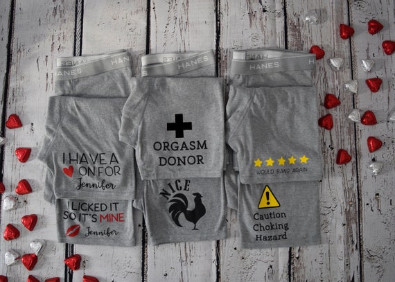 CLEARANCE - Personalized Boxer Briefs - Custom Boxer Briefs - Dirty Gift- Personalized Gift For Him - Funny Gift - Cotton Anniversary