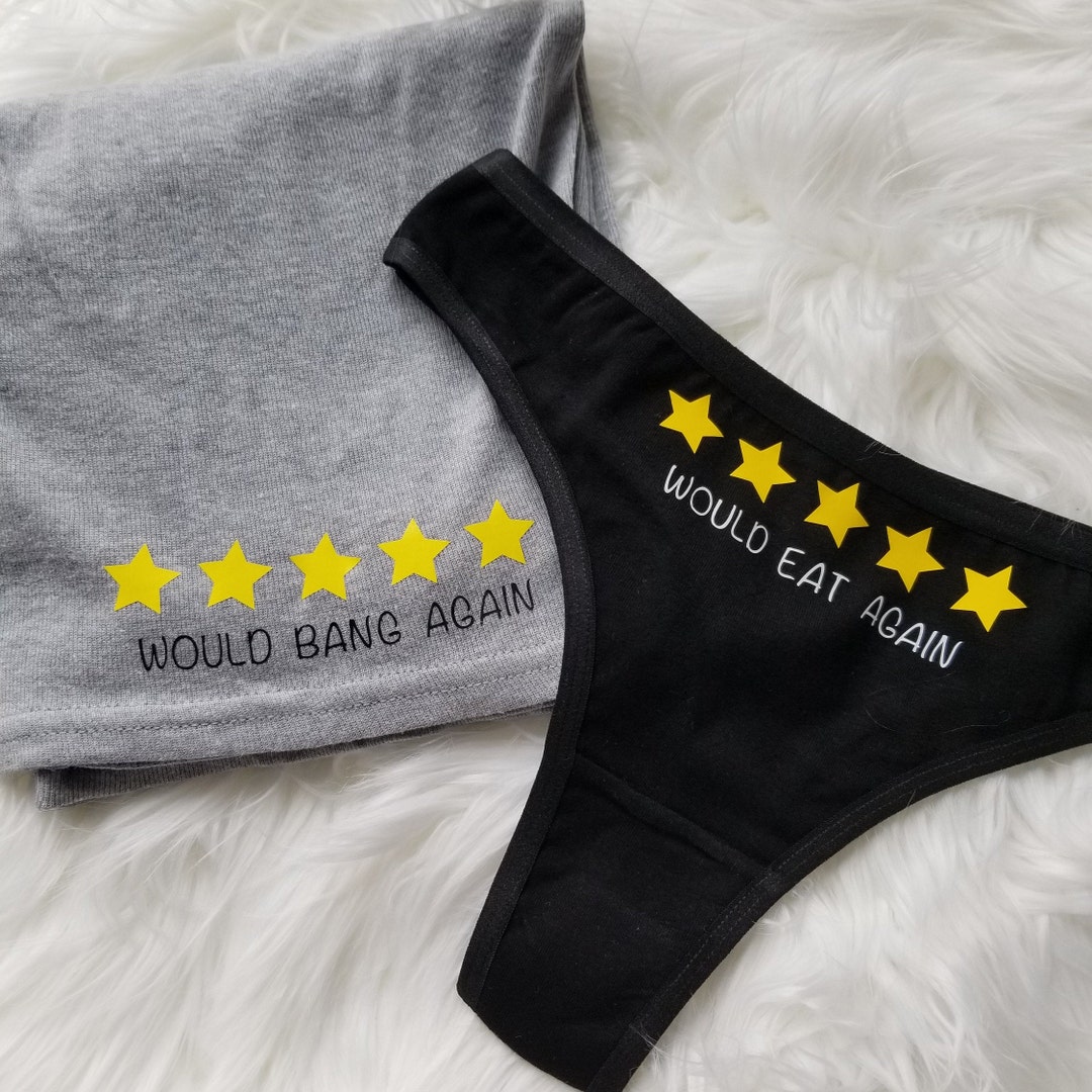 Funny Matching Couples Underwear Five Stars Would Bang/eat Again