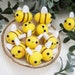 Kawaii Felted Bee - Bee Wool - Cute Bee - Miniature Bee - Smiley Bee - Bumble Bee - Canary Bee - Baby Bumble Bee Soft - Baby Mobile
