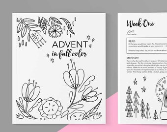 Advent in Full Color, Advent Devotional • Printable Advent Resource • Instant Download • Adult Coloring • Advent Coloring Book