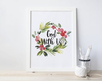 Advent Watercolor Wreath Collection - Set of 5, Printable Art, Christian Clipart, Bible Verse, Advent Art, Church Bulletins