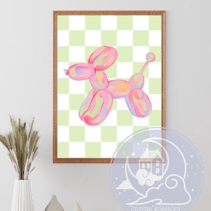 DIGITAL DOWNLOAD Balloon Dog Poster Pastel Home Decor