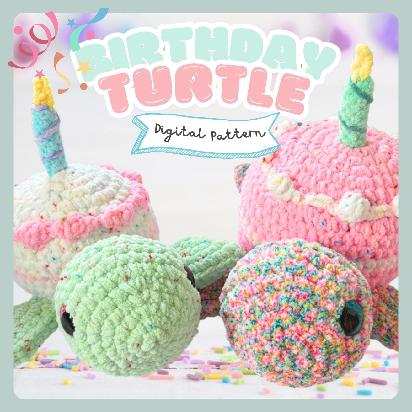 36 Crochet Birthday Gifts with Angels, Gnomes, Bouquets, and Keychains 29 Birthday Cake Turtle Crochet Pattern Amigurumi