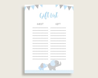 Elephant Baby Shower Gift List Blue Grey Gift List Printable Boy Baby Shower Gift Checklist Sheet Instant Download Most Popular Ebl02 Elephant Baby Shower Gift List Blue Grey Gift List Printable Boy Baby Shower Gift Checklist Sheet Instant Download Most Popular Ebl02