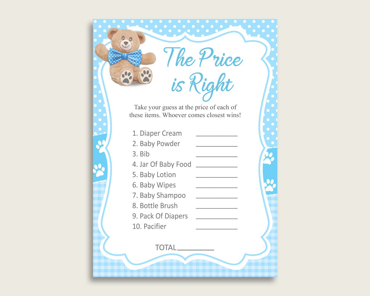 Winnie The Pooh Baby Shower Game - The Price Is Right