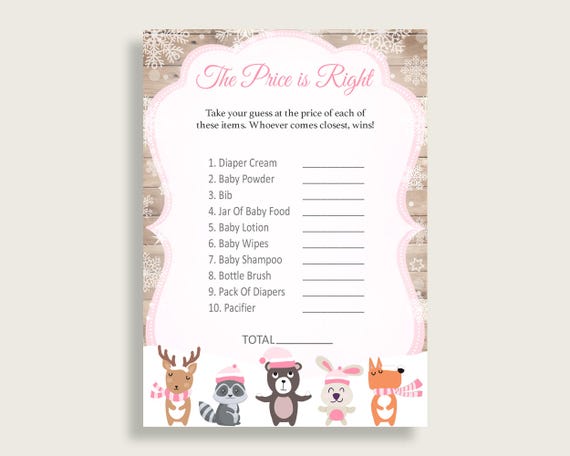 Price Is Right Baby Shower Price Is Right Forest Girl Baby Shower Price Is Right Baby Shower Forest Girl Price Is Right Pink White OBJUF Il_570xn