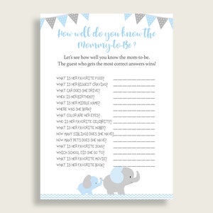 Blue Grey How Well Do You Know Mommy Game, Elephant Baby Shower Boy, Who Knows Mommy Best Printable, Most Popular Mammoth Trunk ebl02