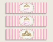 Pink Gold Water Bottle Labels Printable, Royal Princess Water Bottle Wraps, Royal Princess Baby Shower Girl Bottle Wrappers, Instant rp002 Il_170x135