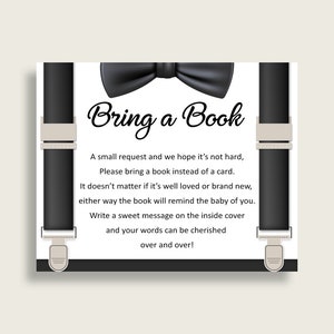 Little Man Baby Shower Apportez un insert de livre imprimable, Demande de livre garçon noir beige, Livres Little Man pour bébé, Livre au lieu de carte, lm001