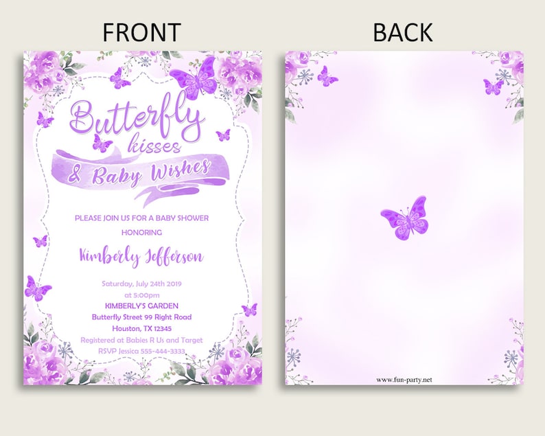 Butterfly Baby Shower Invitations Printable Digital or Etsy