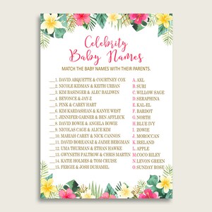 Llama Baby Shower, Celebrity Baby Names Game, Printable Baby Games ...