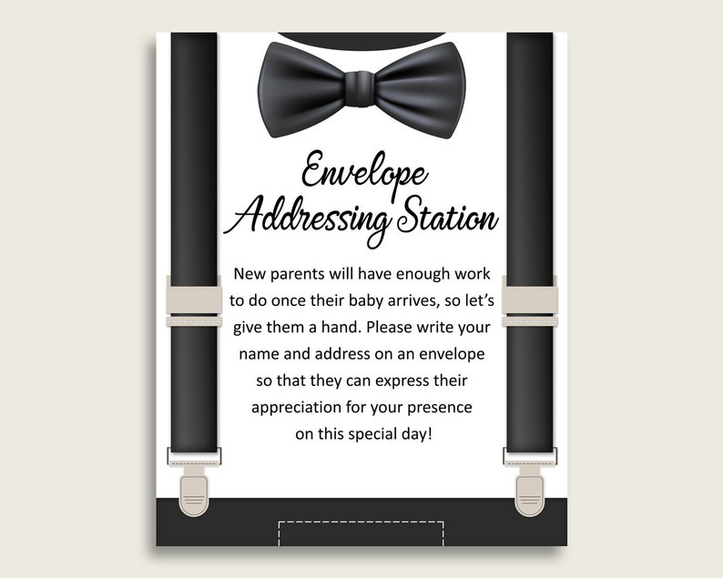 Black Beige Baby Shower Address Sign Printable Little Man - Etsy