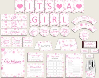 Decorations Baby Shower Decorations Winter Baby Shower Decorations Baby Shower Girl Decorations Pink White printables pdf jpg baby 74RVX