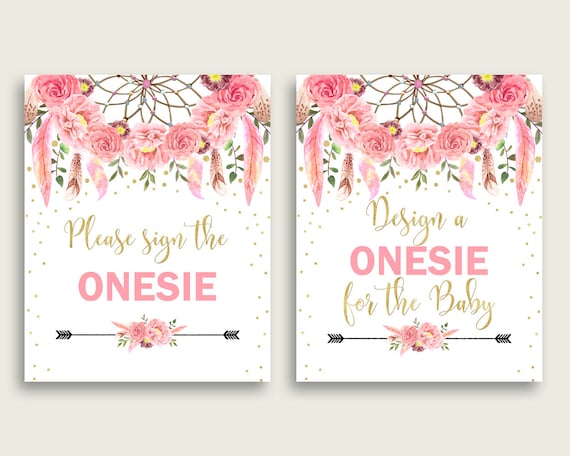 Please Sign The Onesie girl baby shower printable