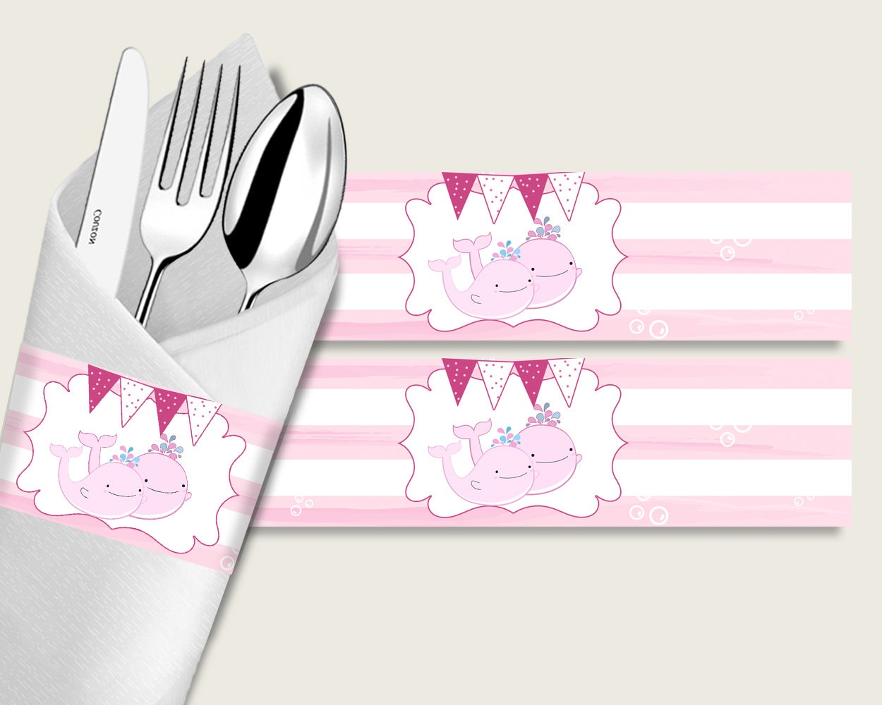 Napkin Rings Baby Shower Napkin Rings Pink Whale Baby Shower Napkin Rings Baby Shower Pink Whale Napkin Rings Pink White sea