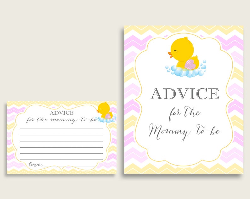 Rubber Ducky Advice For Mommy To Be Cards &amp; Sign Printable | Etsy
