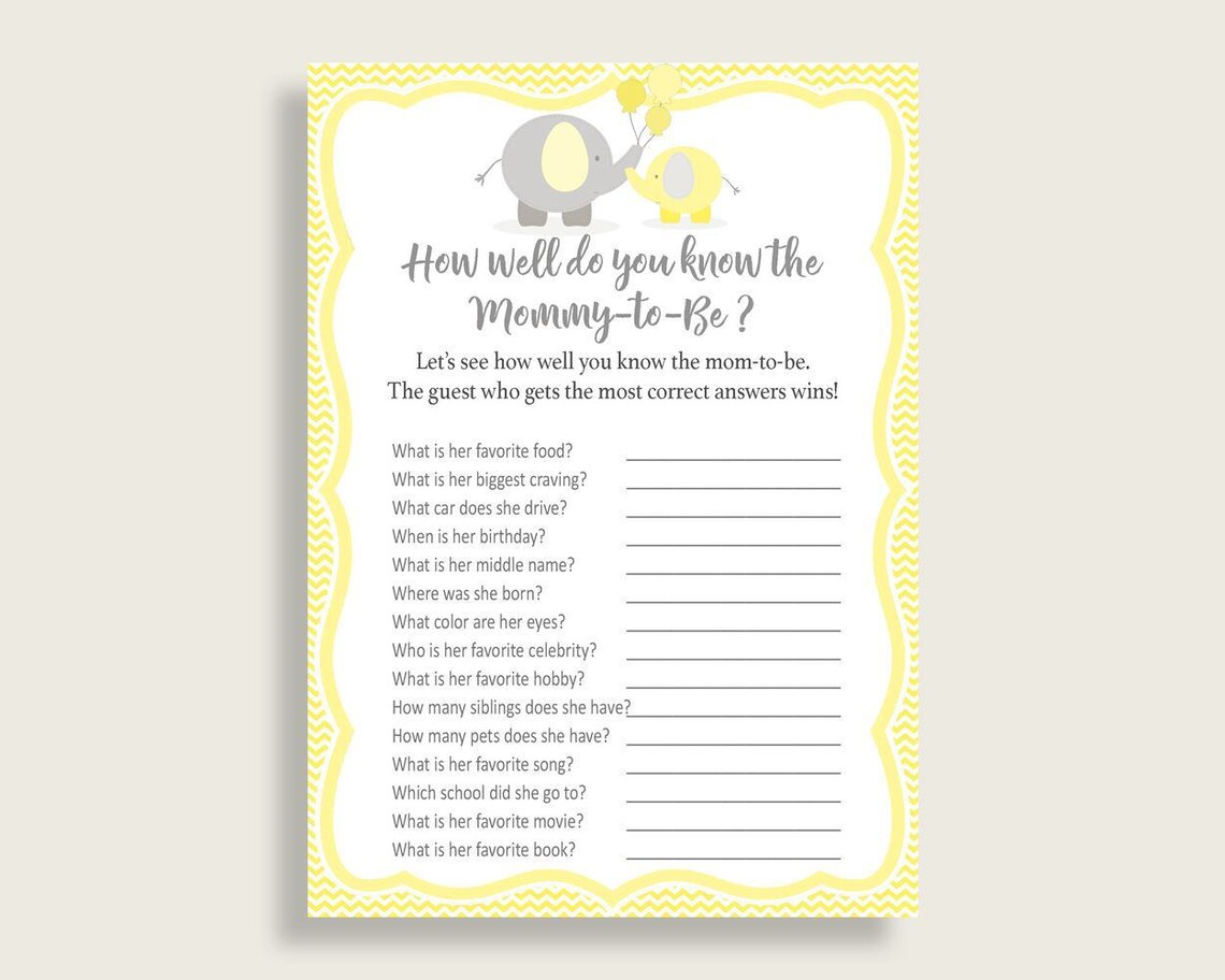 How Well Do You Know Mommy Baby Shower How Well Do You Know Etsy