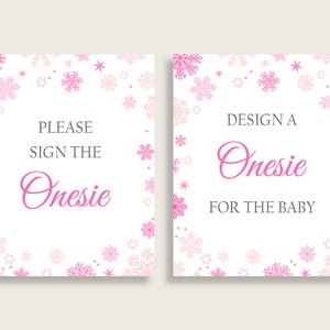 Sign The Onesie Baby Shower Design A Onesie Winter Baby Shower Sign The Onesie Baby Shower Girl Design A Onesie Pink White prints 74RVX