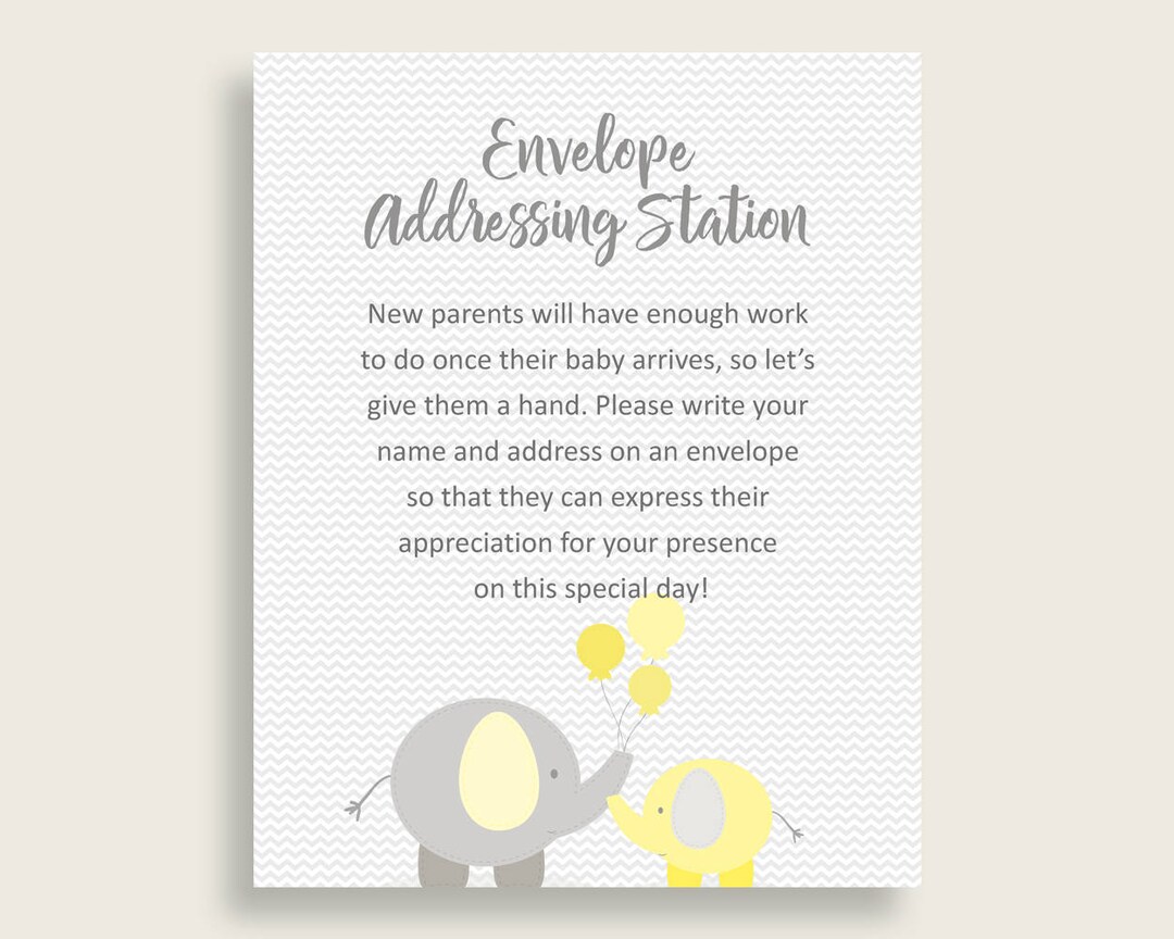 Envelope Addressing Baby Shower Envelope Addressing Yellow Baby Shower